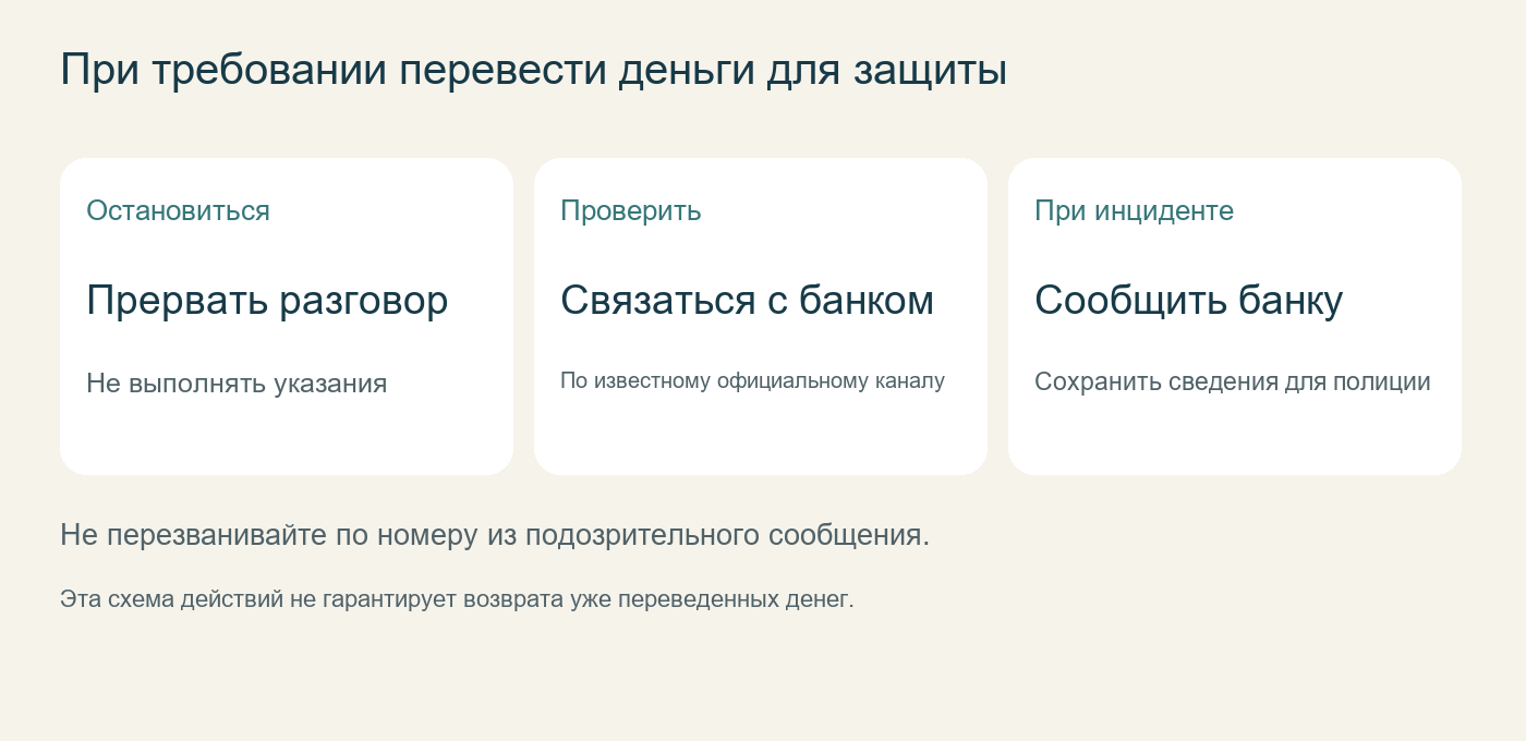 При требовании перевести деньги для защиты